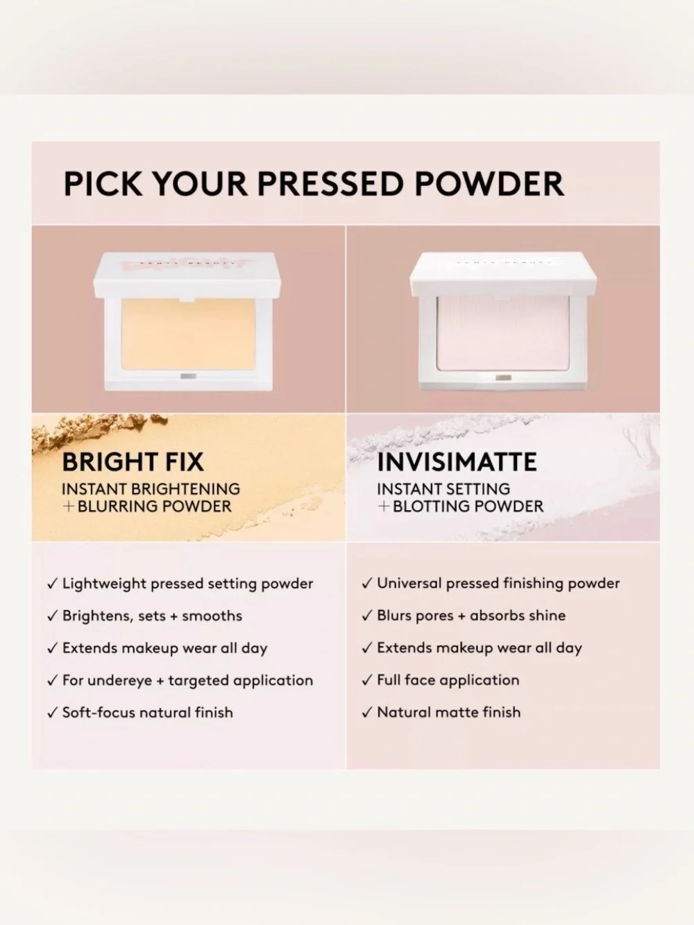 Fenty Beauty PEACH Brightfix Compact - Warm Peach Tan